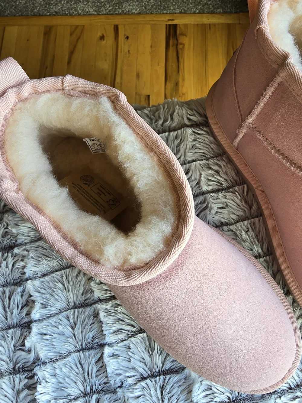 Bearpaw Big Girls Kiara Suede Winter Boots Pink Size 7 NWOB